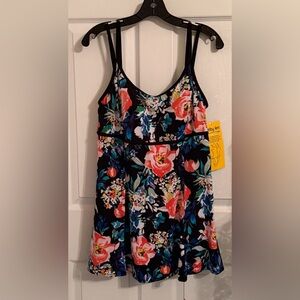 Floral Black swim suit